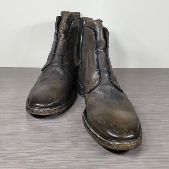 John Varvatos Fleetwood Chelsea Boots, Brown Distressed Leather, Mens Size 11 M - Picture 4 of 13